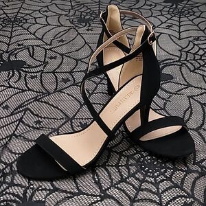Dream Pairs Black Suede Crisscross Sandal High Heels Women's Size 9